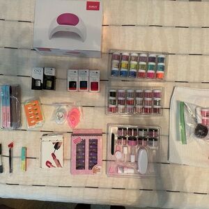 UV LAMP for gel nails NIB, unopened gel polish lots of dip powder, tools